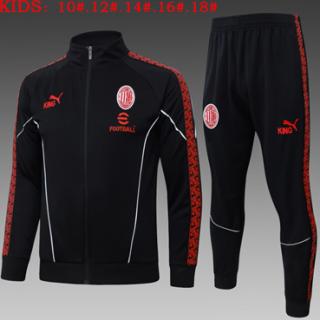 Chándal AC Milan 2025/26 (Black Long Zipper) - NIÑOS